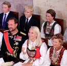 The Royal Family was seated to the right hand side of the alter, the godparents on the left. Photo: Vidar Ruud, NTB scanpix